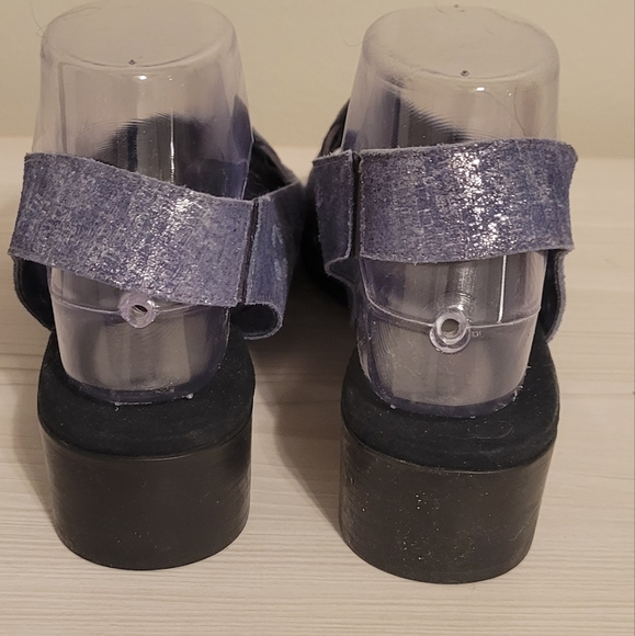 Munro Blue Sparkly Small Heeled Sandals Size 10 - Picture 6 of 6